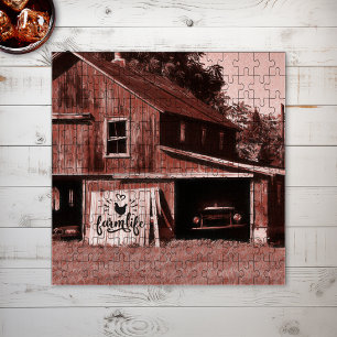 Puzzle Farm Life Antique Red Barn