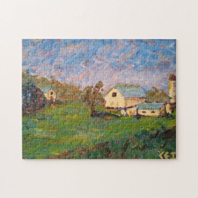 Puzzle Farm on Mount Zion Road 11x14 po (Horizontal)
