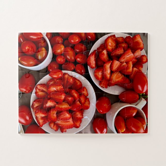 Puzzle Farmers Market Vibes | Strawberries & Roma Tomato  (Horizontal)