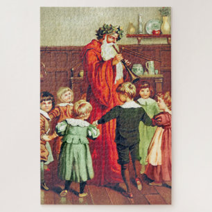Puzzle Father Christmas Blowing The Horn