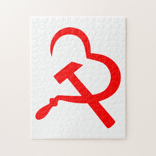 Puzzle Faucille Et Marteau, Cœur, Amour, Communisme (Vertical)