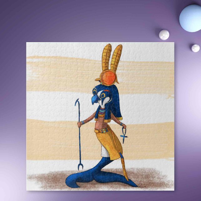 Puzzle Faucon égyptien Sirène Dieu de guerre Imaginaire (Unique Egyptian Mermaid God of War Montu Jigsaw Puzzle)