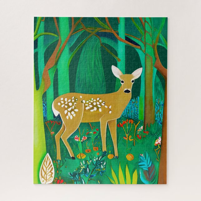 Puzzle Faune tachetée dans un cadre forestier Imaginaire (Vertical)