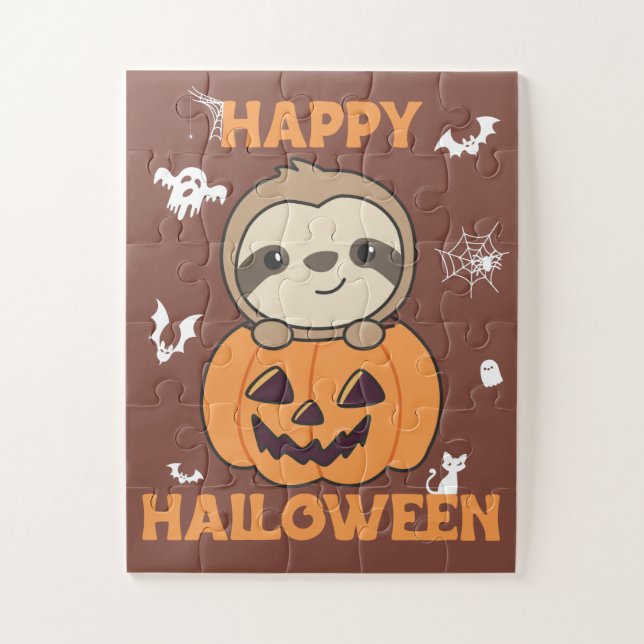 Puzzle Faute Dans Les Fentes Douces Citrouilles À Hallowe (Vertical)