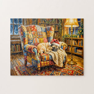 Puzzle Fauteuil de Noël fantaisiste illustrant des balais