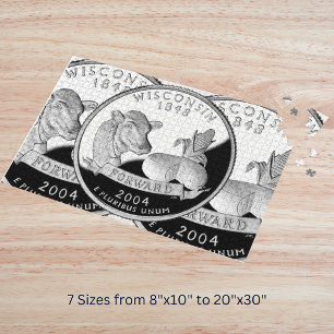 Puzzle Faux Wisconsin State Quarter Cow Cheese