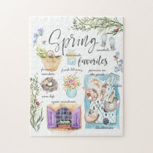 Puzzle Favoris de printemps tendance   Illustration aquar
