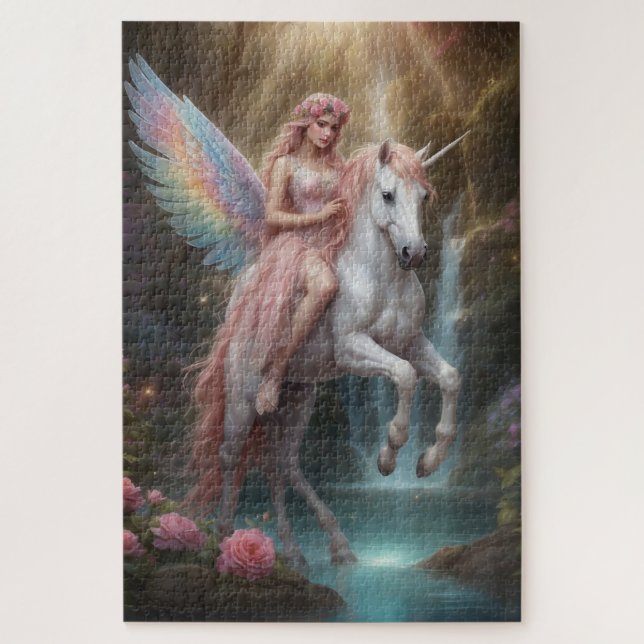 Puzzle Fée chevauchant une licorne (Vertical)