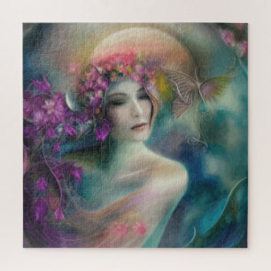 Puzzle Fée dans le jardin de fleurs à l'aquarelle