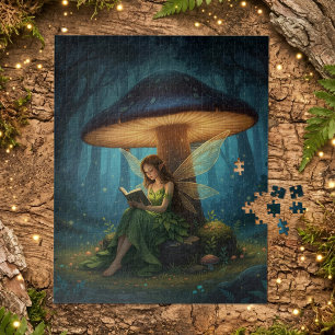 Puzzle Fée de Nuit Enchantée Lisant un Livre