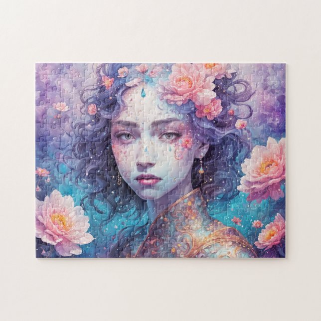 Puzzle Fée des fleurs aux cheveux bleus (Horizontal)