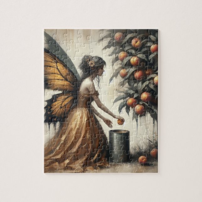 Puzzle Fée mettant des pêches dans une boîte (Vertical)