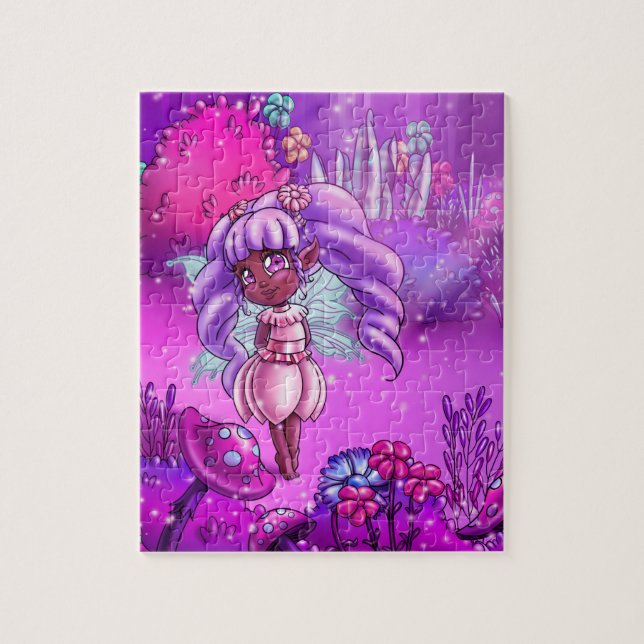 Puzzle Fée noire adorable (Vertical)