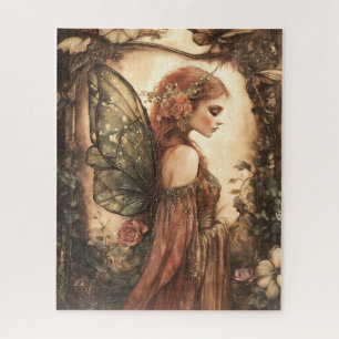 Puzzle Fée vintage de bois avec Roses