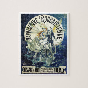 Puzzle Fées Art Nouveau vintage, Lune à Vélo Pierrot