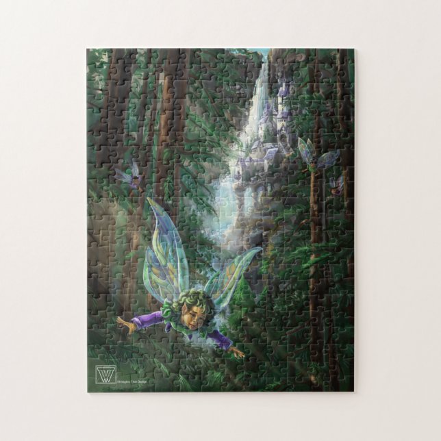 Puzzle Fées de la forêt et château de la cascade (Vertical)