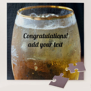 Puzzle Félicitations en verre dépoli personnalisable