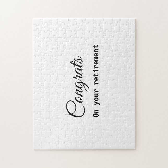 Puzzle Félicitations minimales simples nom de la retraite (Vertical)