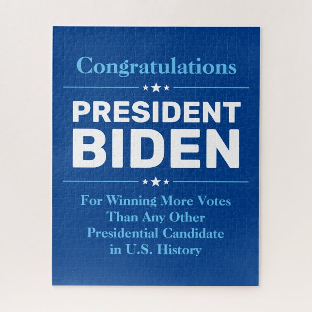 Puzzle Félicitations Président Biden Candidat le plus vot (Vertical)