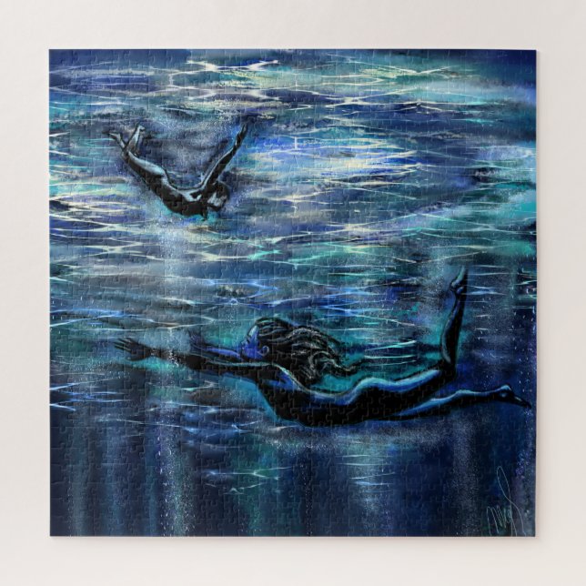 Puzzle féminin de natation sous-marine (Vertical)