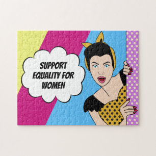 Puzzle Feminist Pop Art Support Equality for Women Retro