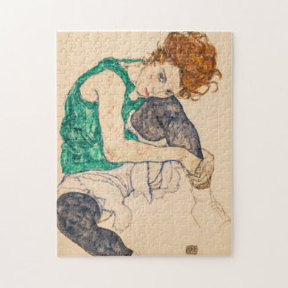 Puzzle Femme assise avec genou, 1917 par Egon Schiele