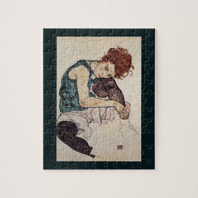 Puzzle Femme assise Egon Schiele Artiste-peintre autrichi (Vertical)