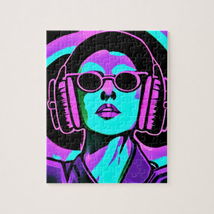 Puzzle Femme au casque IA Art