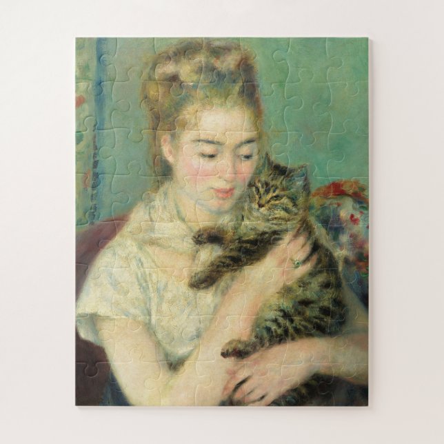 Puzzle Femme au chat par Auguste Renoir (Vertical)