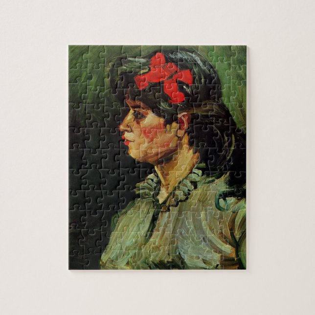 Puzzle Femme au ruban rouge Portrait par Vincent van Gogh (Vertical)