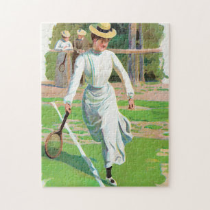 Puzzle Femme au tennis, vers 1900
