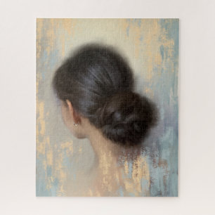 Puzzle Femme aux cheveux en chignon esthétique doux
