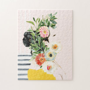 Puzzle Femme aux fleurs