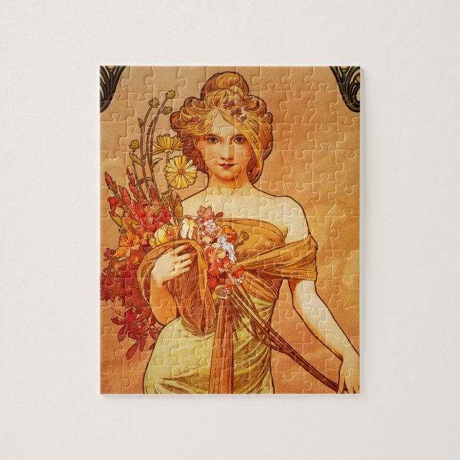 Puzzle Femme avec Oragna Bouquet (Vertical)