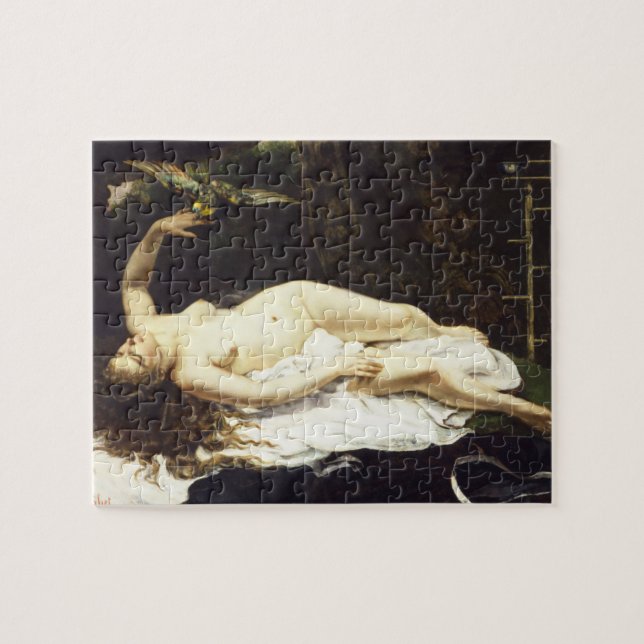 Puzzle Femme avec perroquet par Gustave Courbet (Horizontal)