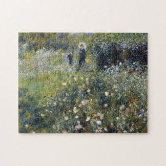 Puzzle Femme avec un parasol dans un jardin par Auguste R
