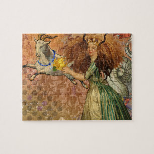 Puzzle Femme Capricorne Chèvre Fantaisie Amusant