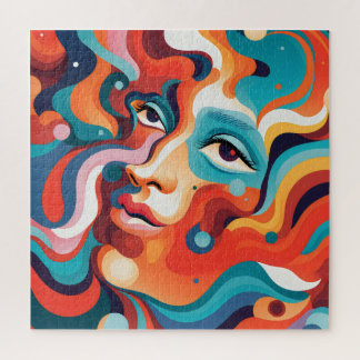 Puzzle Femme colorée Vibrant tourbillon d'émotions