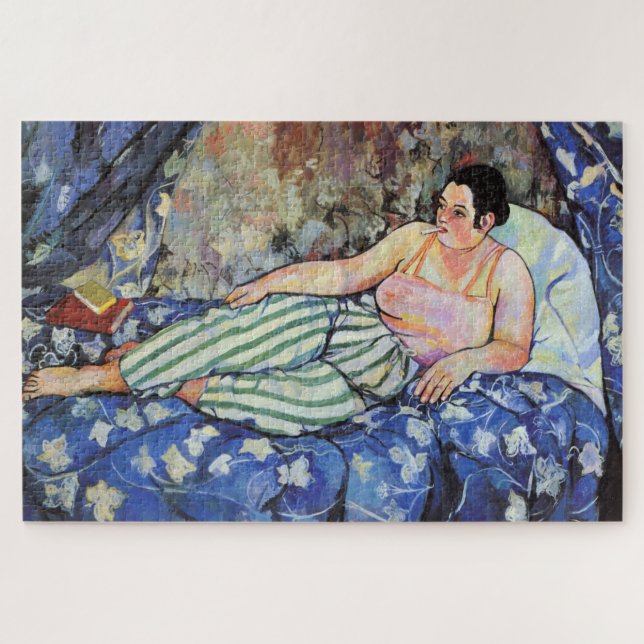 Puzzle Femme dans la chambre Bleue (par Suzanne Valadon) (Horizontal)