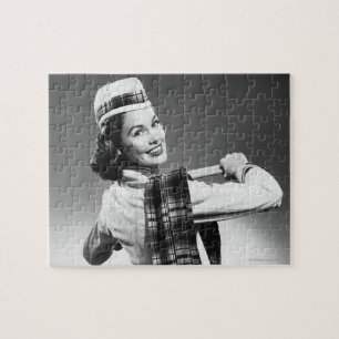 Puzzle Femme dans un casquette