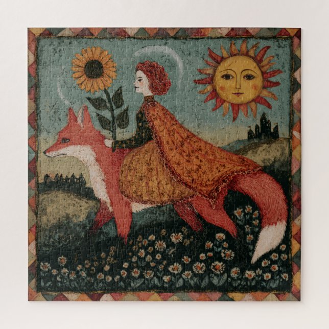Puzzle Femme de conte de fée et renard (Vertical)