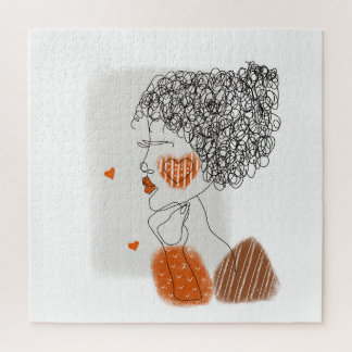 Puzzle Femme de mode : Lignes noires Graphiques