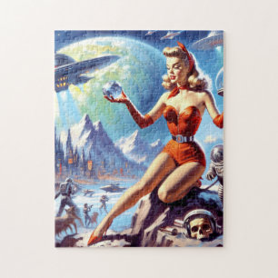 Puzzle Femme de science-fiction Vintage des années 1950