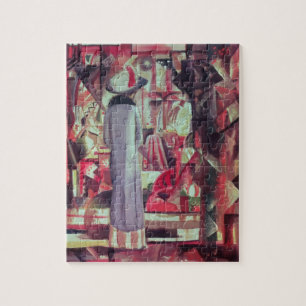Puzzle Femme devant une grande fenêtre lumineuse