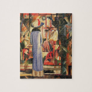 Puzzle Femme devant une vitrine de magasin par August Mac