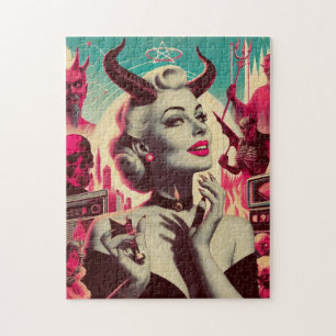 Puzzle Femme diabolique rétro en collage