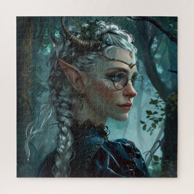 Puzzle Femme elfe avec cornes et lunettes (Vertical)