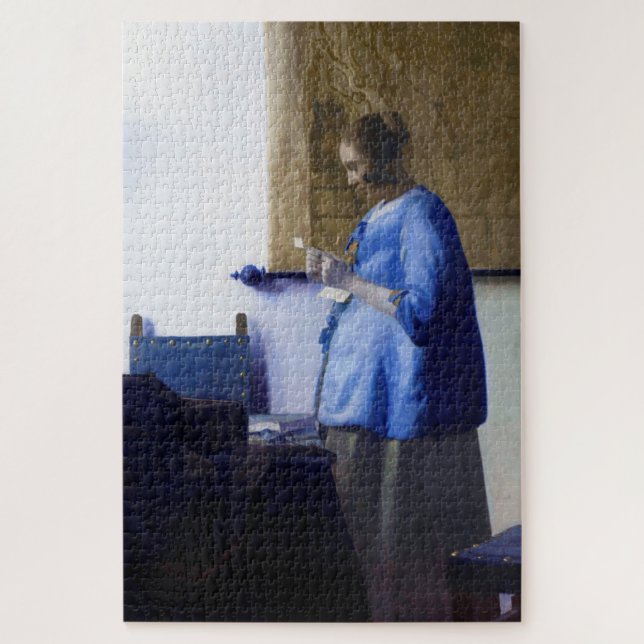 Puzzle Femme en bleu, Johannes Vermeer (Vertical)