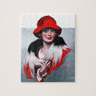 Puzzle Femme en Casquette rouge