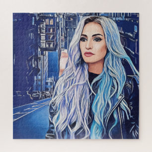 Puzzle Femme En Ville Surreal Art Abstrait